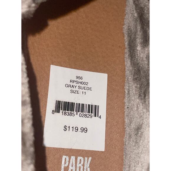 New RUSSELL PARK Oliver Faux Fur-Trim Suede Sneakers in Grey size 11 - Picture 10 of 10